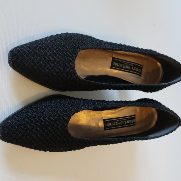 STUART WEITZMAN BLACK TEXTILE HEEL PUMPS 9 * - Picture 3 of 11